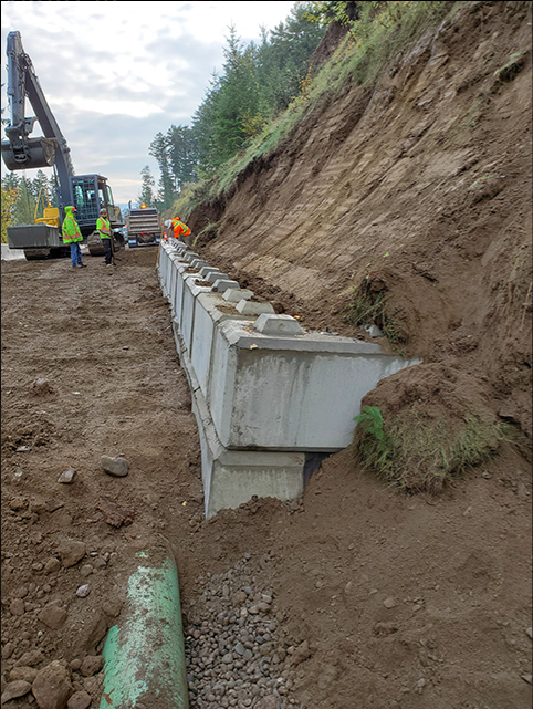 Concrete retaining wall installation
